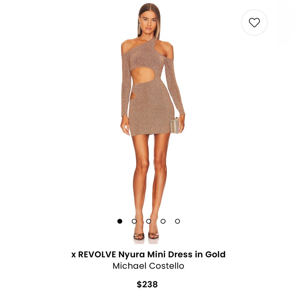 Revolve x Michael Costello Gold dress xs